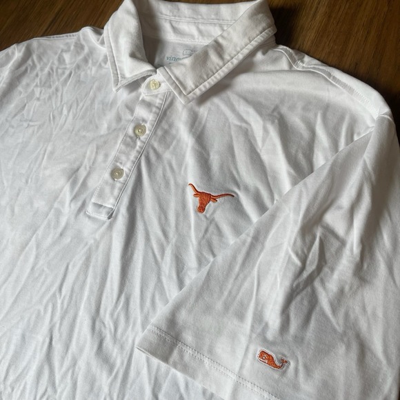 Vineyard Vines Jackets & Blazers - University Of Texas Polo Shirt Men L Vineyard Vines  White Edgartown UT Longhorn
